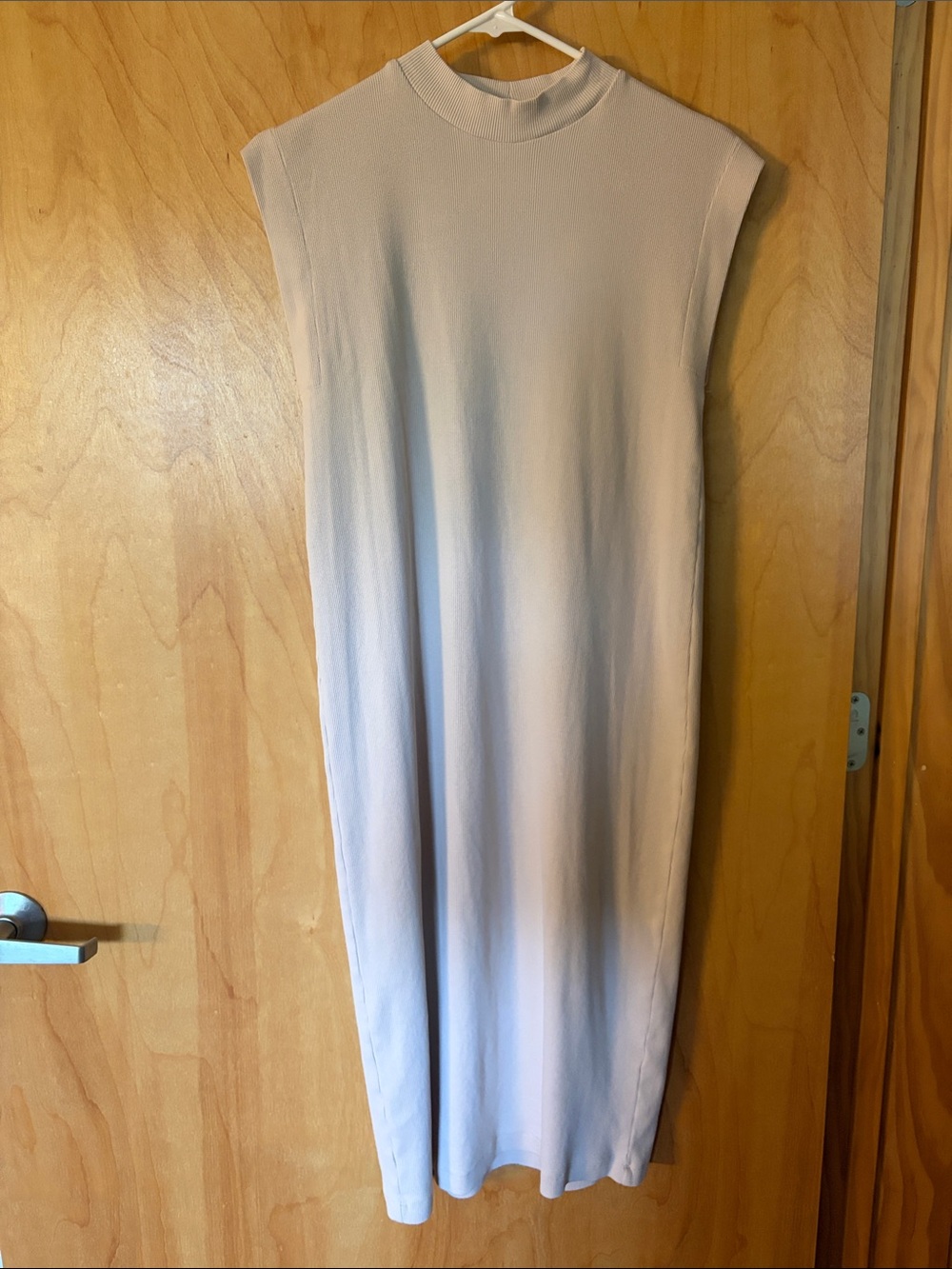 Zara Sleeveless Light Beige Midi Dress